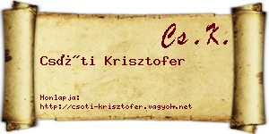Csóti Krisztofer névjegykártya
