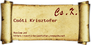 Csóti Krisztofer névjegykártya