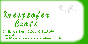 krisztofer csoti business card